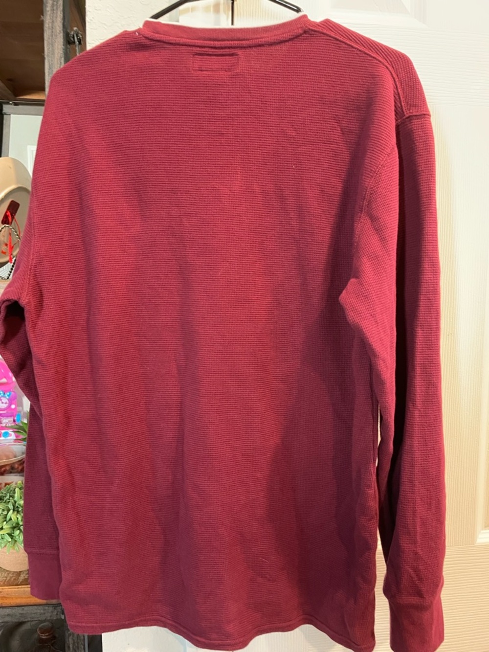 Polo Ralph Lauren Men’s Lg Burgundy Pullover Long sleeve Cotton Thermal Shirt - Picture 6 of 7